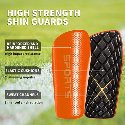 Soccer Shin Guards for Kids Youth Adults - Shin Pads and Sleeves with Optimized Insert Pocket for Boys Girls Men Women for Football Games - Protective Soccer Equipment