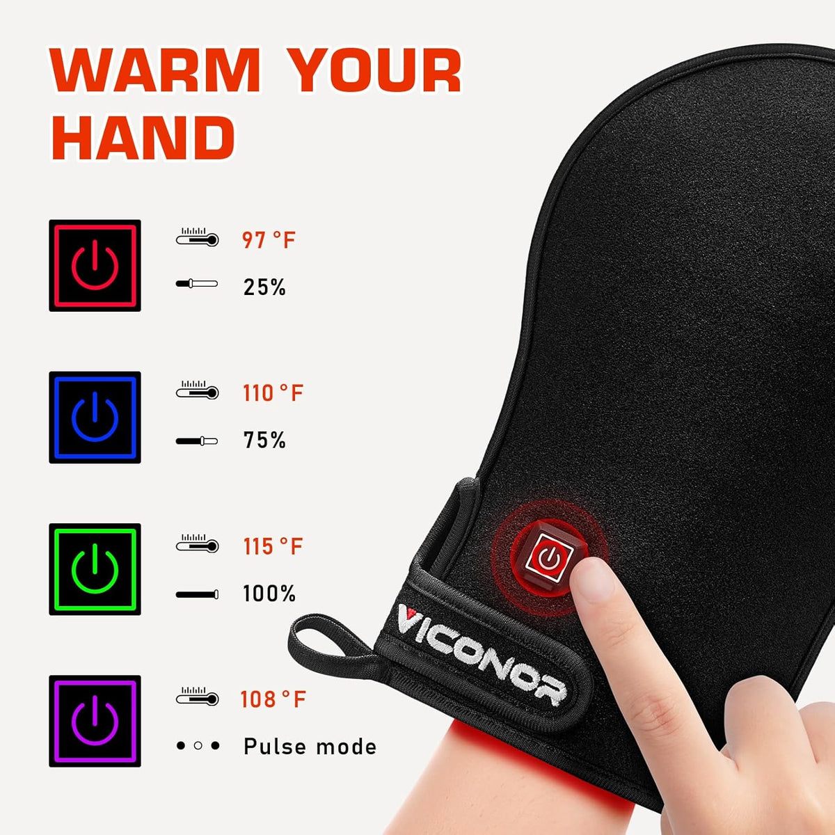 Red Light Therapy Device for Hands, Infrared-Light-Therapy-Gloves Finger Wrist, Led Near Infrared Light Skin Care, Carpal Tunnel(Pack of 2)