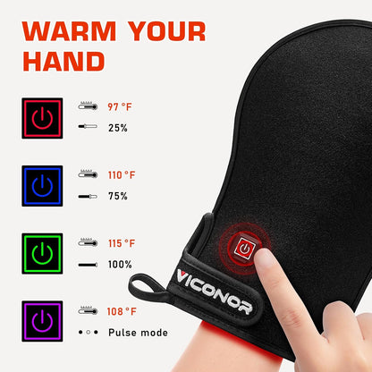 Red Light Therapy Device for Hands, Infrared-Light-Therapy-Gloves Finger Wrist, Led Near Infrared Light Skin Care, Carpal Tunnel(Pack of 2)