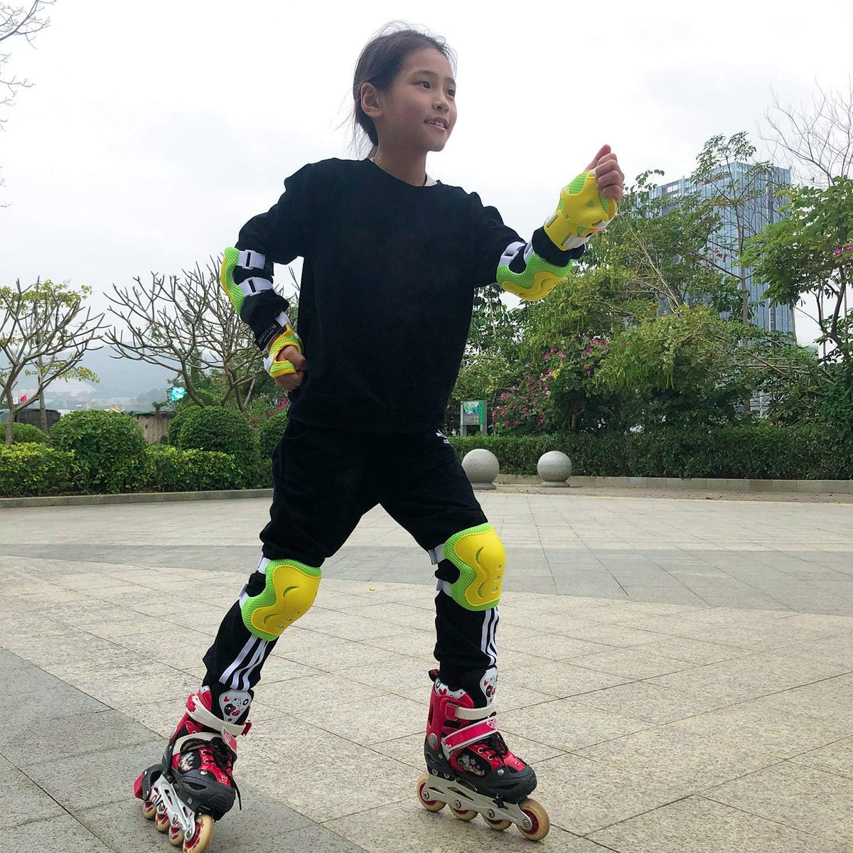 BOSONER Kids/Youth Knee Pad Elbow Pads Guards Protective Gear Set for Roller Skates Cycling BMX Bike Skateboard Inline Skatings Scooter Riding Sports