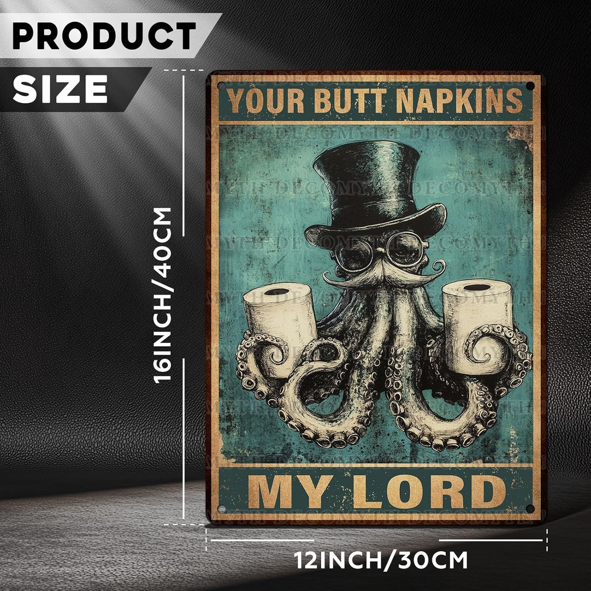 Funny Octopus Retro Metal Tin Sign Nautical Bathroom Decor Toilet Restroom Funky Home Decor Wall Art Sign 12 * 16inch