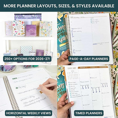 bloom daily planners 2026-2027 Hardcover Academic Year Goal & Vision Planner (July 2026 - July 2027) - 13 Months Weekly & Monthly Agenda Organizer - 7.5" x 9" - Spread Kindness Like Wildflowers