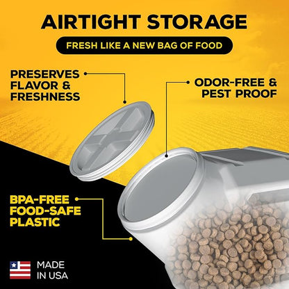 Gamma2 Vittles Vault Stackable Dog Food Storage Container with Sealing Lid, Up to 60 lbs Dry Pet Food Storage Container, USA-Made - [14.5" L x 19" H]