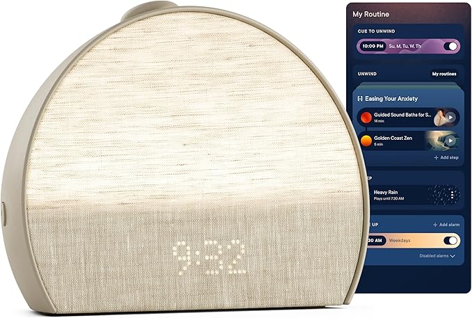 Hatch Restore 3 Sunrise Alarm Clock, Sound Machine, Smart Light (Greige) - White Noise, Screen-Free Sleep Routine