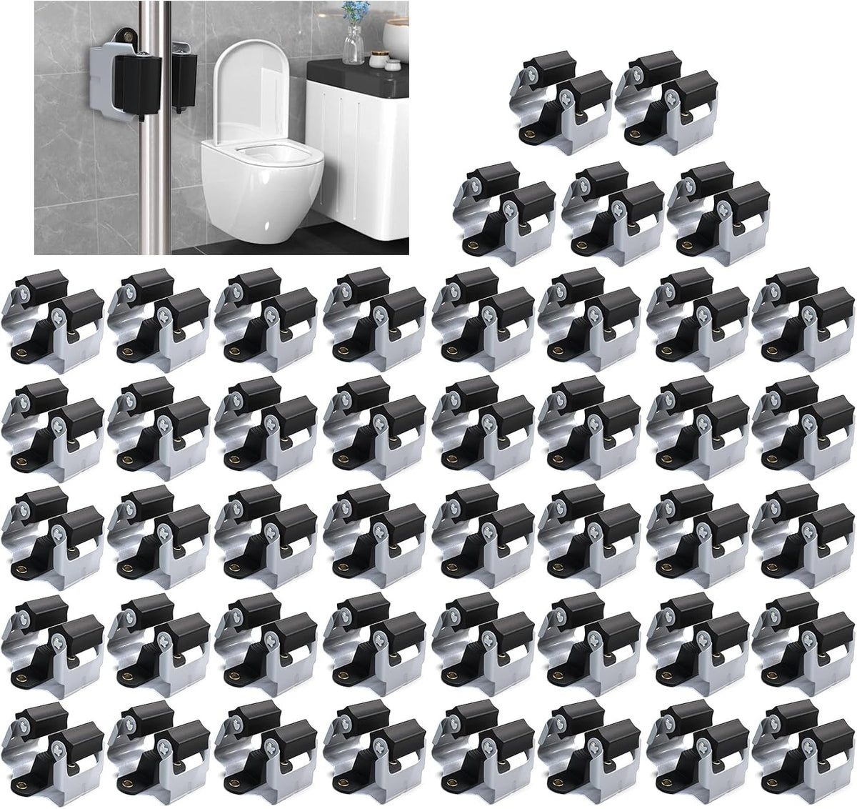 3-H Mop and Broom Holder Big Size Hanging 1 KG Extra,45 Pack Broom Hanger Wall Mount for Hanging and Organizing Shove Rake Yard Tools in Shed Kitchen Laundry Room Bathroom Garden(Black)