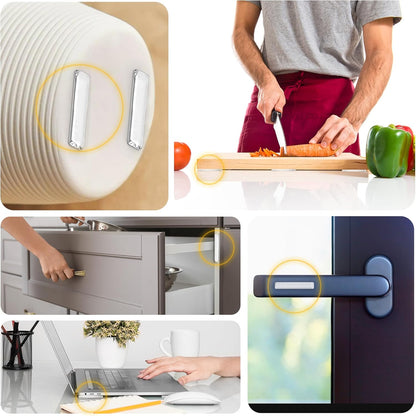 25 Door Slam Bumper Bars – Self-Adhesive Silicone Silencer Strips, Anti-Slam Noise Dampening Pads for Doors, Closets, Furniture, Soft Close Rattle Stopper, Door Protector – Vellax