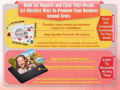 Choose Your Custom Sticker or Magnet ║ (50 Colors + Unlimited Fonts + 55 Sizes) ║ Make Your Own Text or Graphic on Decals or Magnets ║ Waterproof on Car Boat Mugs Window Mailbox ║ Made in The USA