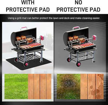 60"×48" Under Grill Mat for Outdoor Grill,Double-Side Fireproof & Heat-Resistant Outdoor Grill Mat,Protective Mat for Patio,Courtyard,Tabletop