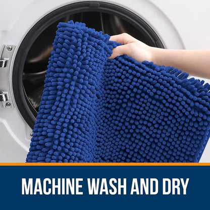 OLANLY Large Bathroom Rugs 40x32, Extra Soft Absorbent Chenille Bath Rugs, Rubber Backing Quick Dry, Machine Washable Bath Mats for Bathroom Floor, Tub and Shower, Home Decor Accessories, Royal Blue