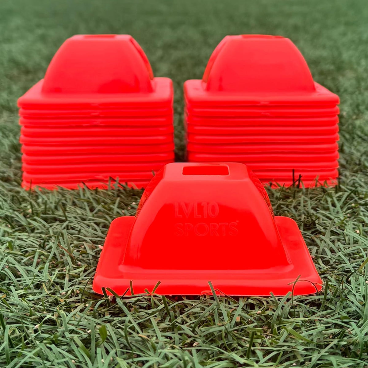 LVL10 Pro Training Cones - 2" Mini Soccer Cones for Sports Training - for Basketball, Football, Basketball and Agility Drills - Soccer Field Markers That Won't Crack, Slide or Fly
