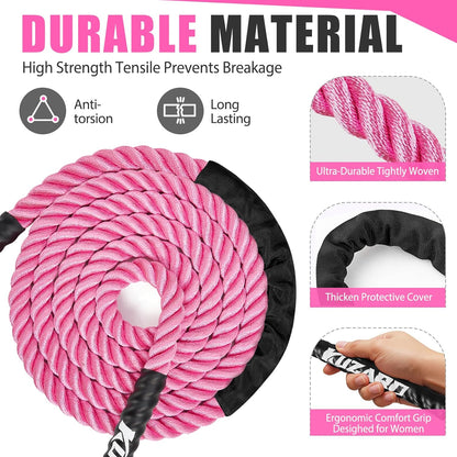 Jump Rope, Weighted Jump Rope for Women, Heavy Jump Ropes for Fitness, Home Gym Exercise Equipment, Adult Skipping Rope for Improve Strength, Weight Loss, Boxing Training,Total Body Workout Equipment