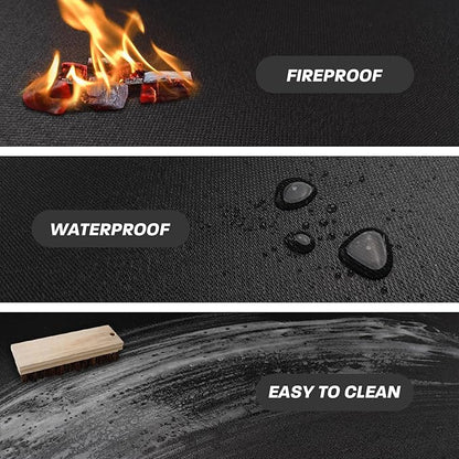 36" Fire Pit Mat for Solo Stove Bonfire, Round Fireproof Under Grill Mats for Outdoor Grill, Portable Camping Stove Mat for Solo Stove Accessories