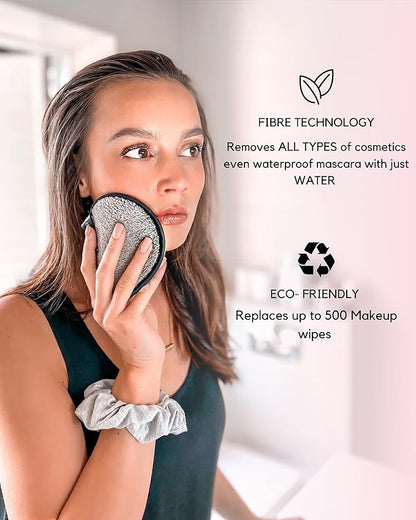 Ogato Reusable Makeup Remover Cloth - 6pc Face Pads, Makeup Eraser Cloth Wipes for All Skin Types - Washable Microfiber Make Up Reusable Cotton Rounds for Face - With Free Laundry Bag