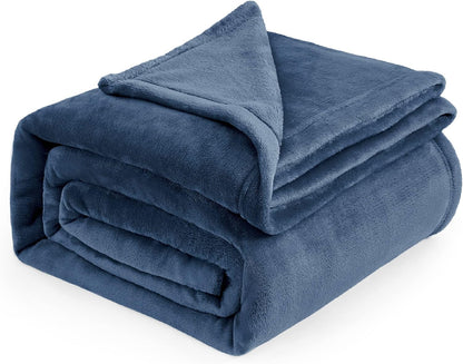 Bedsure Fleece Blankets Queen Size Mineral Blue - Bed Blanket Soft Lightweight Plush Fuzzy Cozy Luxury Microfiber, 90x90 inches