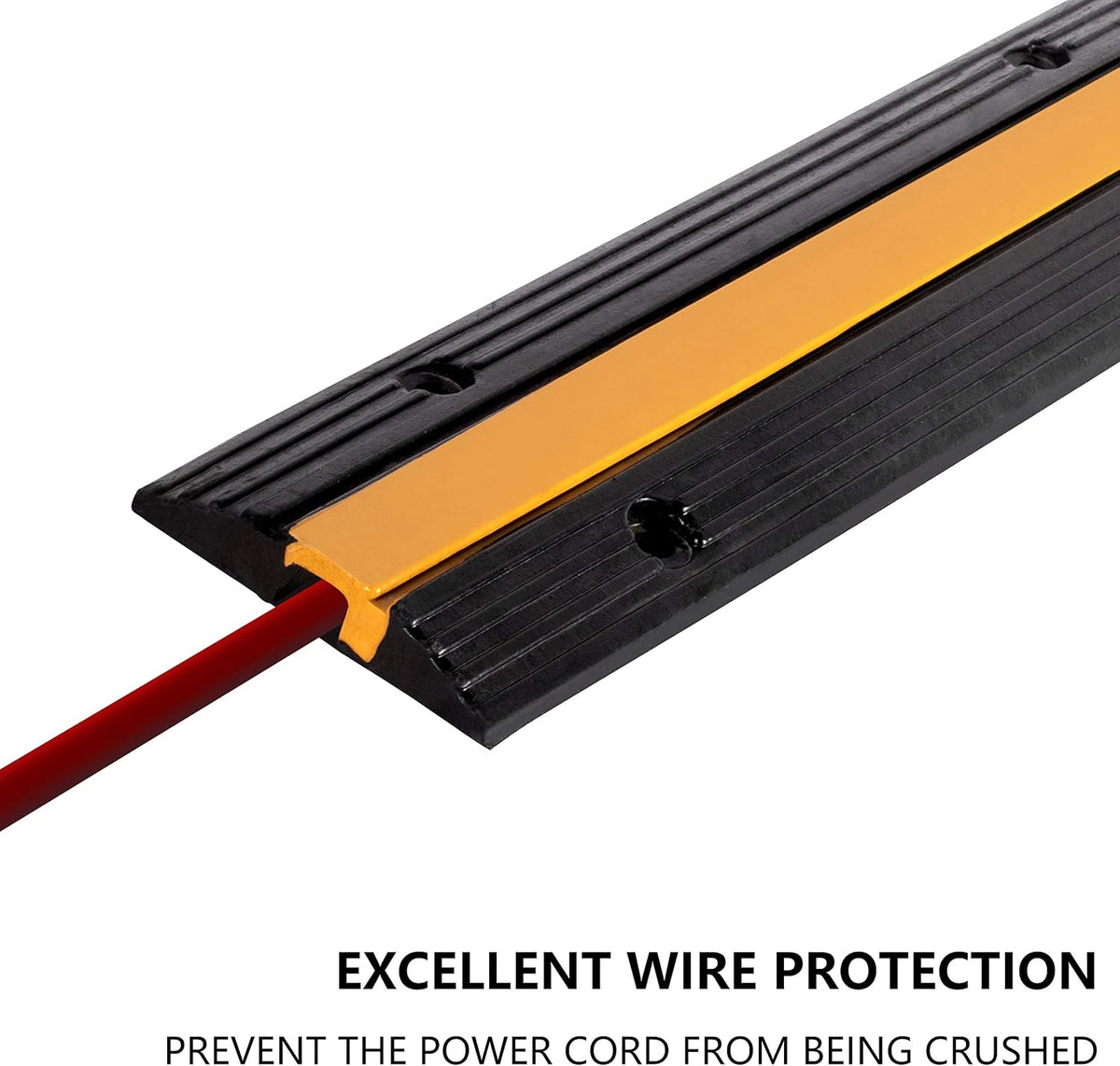 3 Pack Rubber Cable Ramp Hose Cable Protector Ramp 1 Channel 11000Lbs Load Capacity Traffic Speed Bump Wires Power Lines Extension Cord Cover for Indoor Outdoor