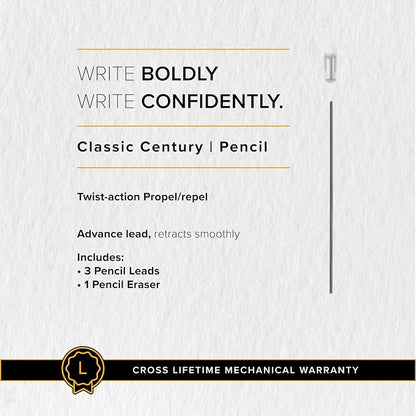 Cross Classic Century Black Lacquer 0.7mm Mechanical Pencil