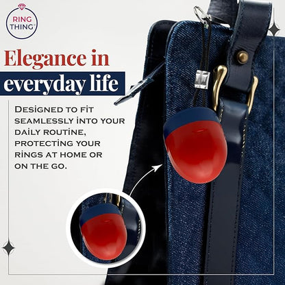 RING THING - Ring Holder Keychain, Jewelry Organizer and Storage, Portable Waterproof Ring Holder, Pill Box Keychain Container, Gym Accessory, and Travel Ring Case (Duo - Flag)