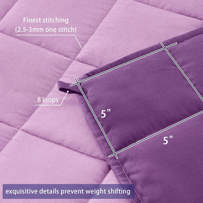 King Size Weighted Blanket for Adults (30 lbs, 80” x 87”, Purple) Cooling Heavy Blanket for Sleeping Perfect for 290-310 lbs, Breathable Blanket for Adults & Couple All Season, Machine Washable