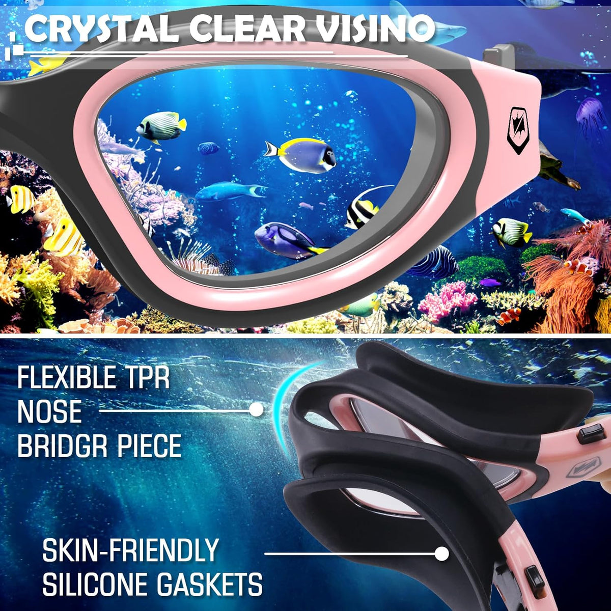 WIN.MAX Polarized Swimming Goggles Swim Pool Goggles Anti Fog Anti UV No Leakage Clear Vision for Men Women Adults Teenagers