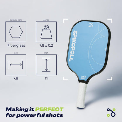SPI New by SPIKOPOLL Pickleball Paddles Set of 2, USA Pickleball Approved, Lightweight, Durable Fiberglass Pickleball Rackets with Polypropylene Honeycomb Core