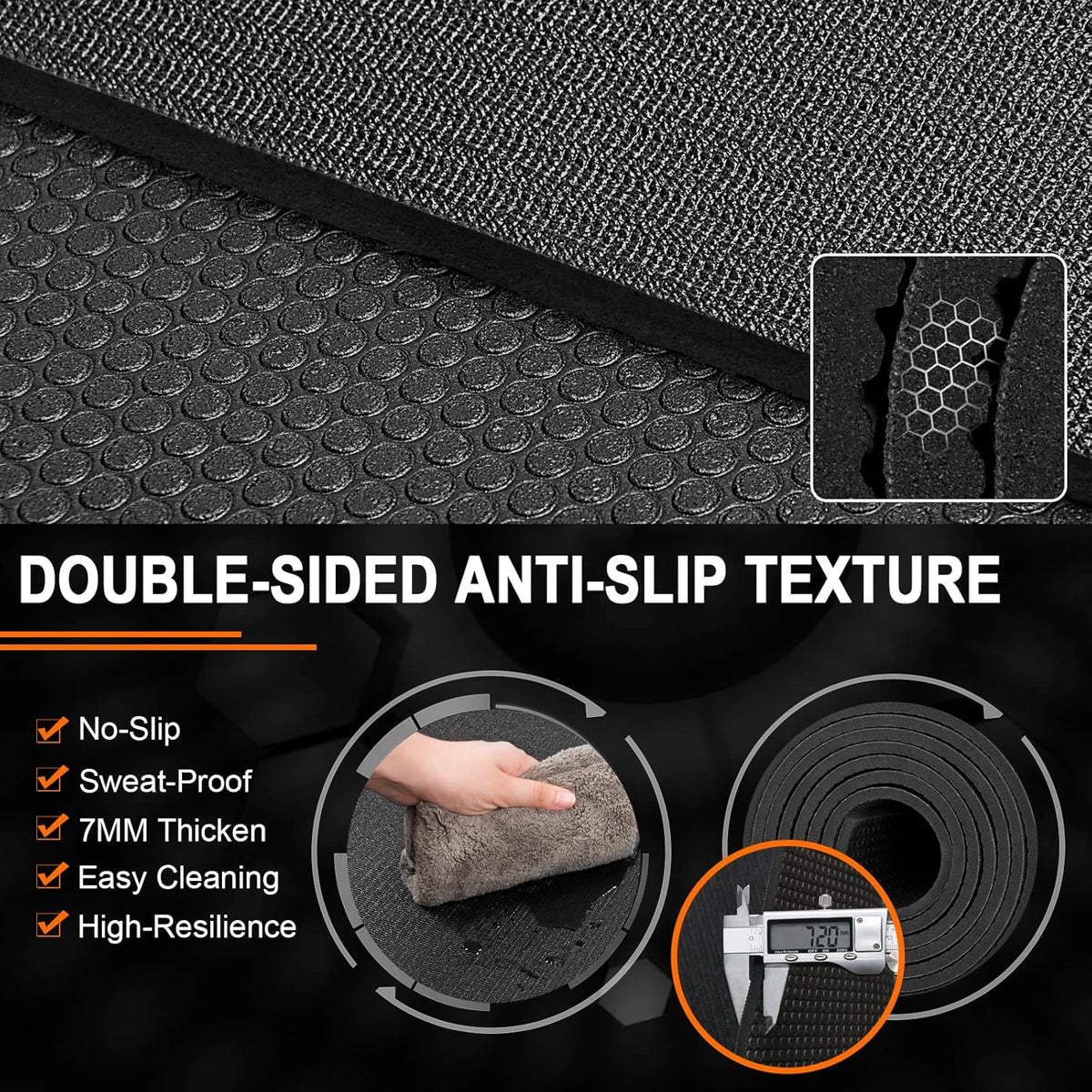 Large Exercise Mat 8'x5'|12'x6' Workout Mat for Home Gym Mats Exercise Heavy Duty Gym Flooring Fitness Mat Large Yoga Mat Cardio Mat for Weightlifting, Jump Rope, MMA, Shoe-Friendly