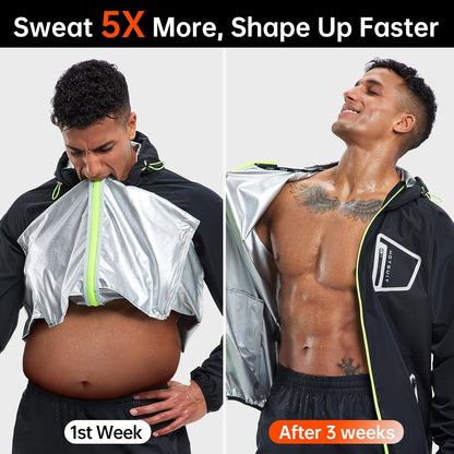 HOTSUIT Sauna Suit Men Anti Rip Boxing Sweat Suits Exercise Workout Jacket