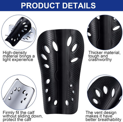 ANCIRS 2 Pair Soccer Shin Guards for Youth, Breathable Shin Guard Sleeves for Football Games, Protective EVA Cushion for Youth Men & Women