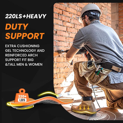 Bukihome Work Boot Insoles for Construction & Standing All Day - Heavy Duty Orthotic Shoe Inserts with Shock Absorption, Arch Support & Fatigue Reduction Durable Support Fits Work Boots -M