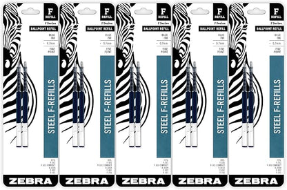 Zebra Pen Ballpoint Refill, Fits F-301, F-402, F-701, Blue, 0.7mm, 10-Pack