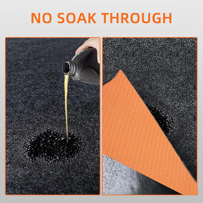 Garage mats for Floor Upgraded, 17 x 7.4 Ft, Garage Floor mats for Under car, Oil Spill mat, Absorb Oil Quickly，Reusable, Protects Floor 3mm TPR Non-Slip Thickening
