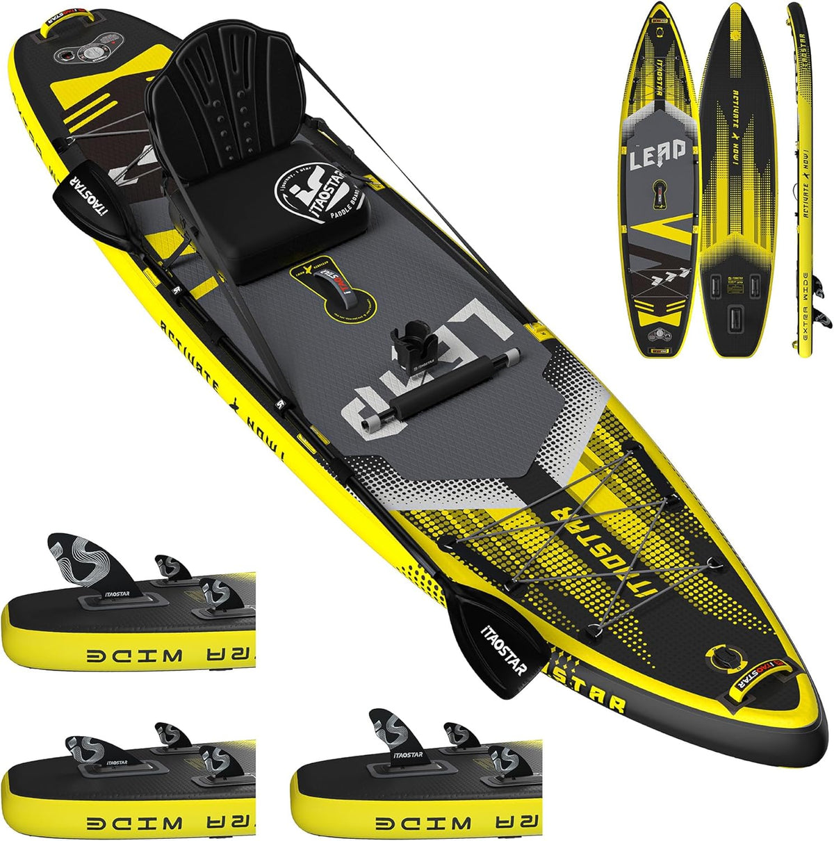 Lead 11‘ x 33" / 12’×35" Inflatable Stand Up Paddle Board - Premium SUP Board Kit - Ultra Stable Paddleboard for Adults & Youth - All Skill Levels - for Lakes, Oceans