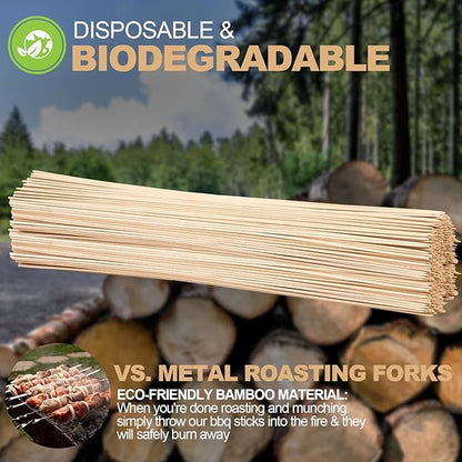 Suclain 500 Pcs Marshmallow Roasting Sticks 36" Long 5mm Thick, Smores Sticks Bamboo Skewers BBQ Kabob Grilling Barbecue Roasting Camping for Outdoor Fire Pits Campfires
