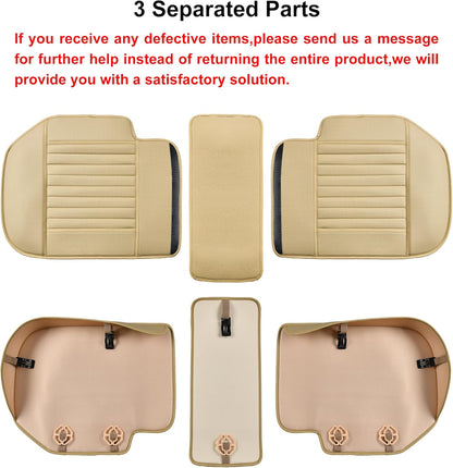 Back Seat Covers, Rear Seat Cushions, Auto Bench Protector with Breathable PU Leather and Non-Slip Bottom Universal for 4 Season (Beige, 61" x 20. 5")