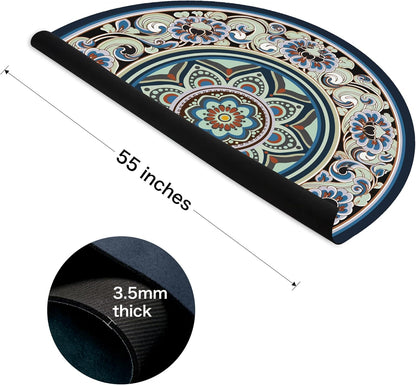 Knsbk Large Round Yoga Mat 4.6'X3.5mm for Exercise Premium Extra Thick, Ultra Comfortable, Non Slip, Meditation Mat