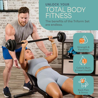 LifePro Adjustable Dumbbells, Single or 2pcs, Up to 55 lbs & 3-in1 option | Quick-change weight system with included rack — available in options from 2.5 to 55 lbs for every fitness level