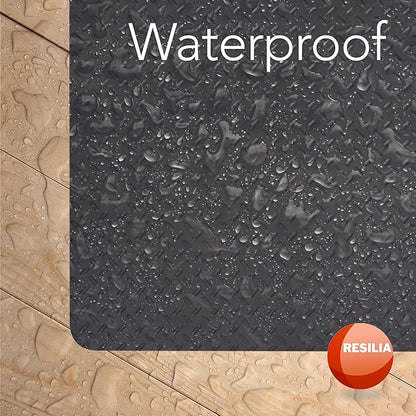 RESILIA Large Under Grill Mat – Heavy Duty, Reusable Outdoor Floor Protector Mats for Deck, Patio, & Garage – 36 Inch x 48 Inch, Beige/Tan Orange Peel, Made in The USA