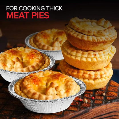 Stock Your Home 5 Inch Aluminum Foil Pie Pans (50 Count) - Disposable & Recyclable Mini Pie Pans - Foil Pie Tin for Bakeries, Cafes, Restaurants - Durable Mini Foil Pans for Pies, Fruit Tarts, Quiche
