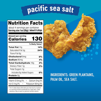 Solula Plantain Crisps Authentic Tostones, Pacific Sea Salt, 4 Ounce (Pack of 6), Kettle Cooked Chips, Gluten Free, Paleo Friendly, Grain Free, Vegan