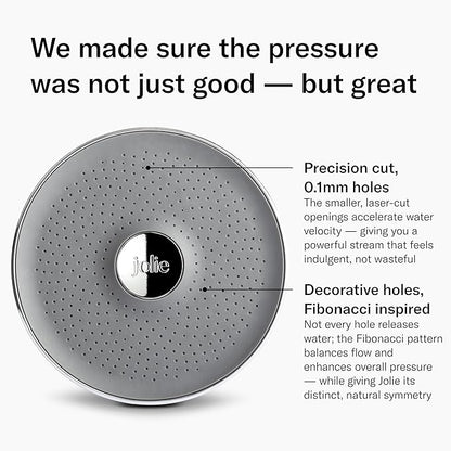 THE JOLIE FILTERED SHOWERHEAD with Shower Filter System- High Pressure Showerhead, Hair and Skincare Accessory to Improve Beauty and Personal Care Routine (New Modern Chrome)