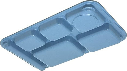 Carlisle FoodService Products Plastic Meal Tray Righ-Handed Heavyweight Lunch Tray with 6-Compartments for Schools, Cafeterias, and Dining Halls, Melamine, 15 x 9 Inches, Sandshade