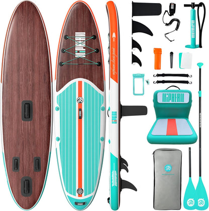 Niphean Inflatable Stand Up Paddle Board with SUP Accessories, Anti-Slip EVA Deck, 10’6’’ Inflatable Paddle Boards for Adults & Youth of All Skill Levels