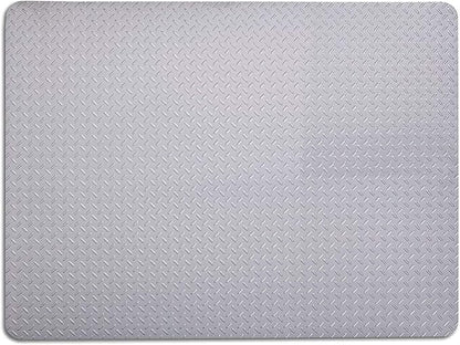 RESILIA X-Large Under Grill Mat – Heavy Duty, Reusable Outdoor Floor Protector Mats for Deck, Patio, & Garage – 57 Inch x 47 Inch, Silver Diamond Plate, Made in The USA