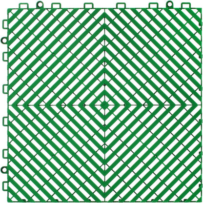 VEVOR Interlocking Drainage Mat, 50 Pcs Modular Interlocking Cushion, 12” x 12” Splicing Drainage Mats, Non-Slip Green PP Drainage Floor Tile and Shower Mat, for Garage, Garden, Kitchen & Outdoor
