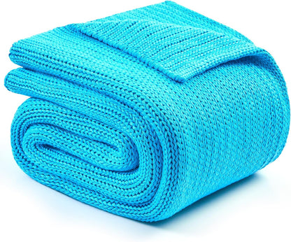 L'AGRATY Knitted Weighted Blanket - 48"x72" 15lbs Cooling Chunky Knit Heavy Blanket for Adults Braided Crochet Throw Thick Cable Yarn Knit Decorative No Beads Evenly Weighted Machine Washable