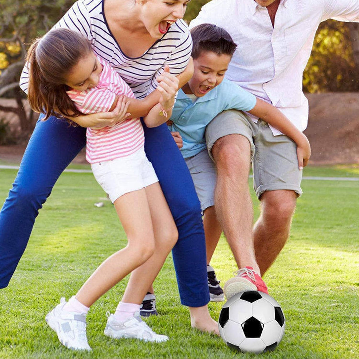 6 Pack Classic Soccer Balls Size 5/4/3 Includes Ball Pump and Net Bag，Soccer Training Ball Practice for Kids and Adults，Competition Soccer for Indoor Outdoor