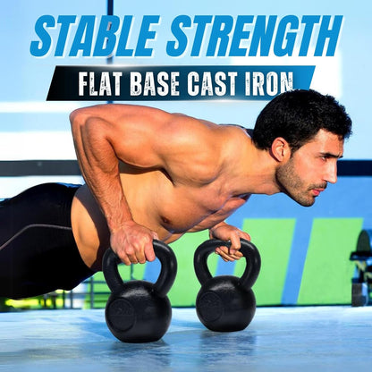 Yes4All 5-80 lbs Cast Iron Kettlebell for Dumbbell Weights Exercises, Gym, Full Body Home Workout Equipment, Push up, Grip and Strength Training