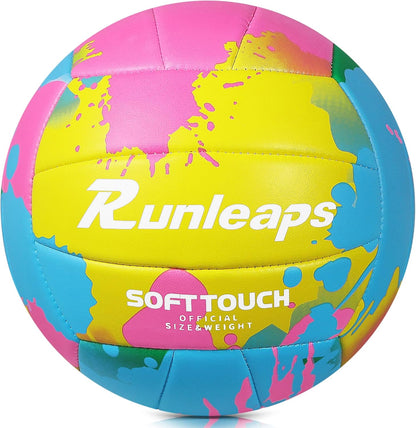 Beach Volleyball Official Size 5 Soft Waterproof Volleyball Sand Sports PU Ball for Indoor, Outdoor, Pool, Gym, Training
