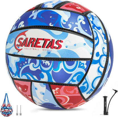 Beach/Water/Sand Volleyballs, Outdoor/Indoor Official Size, Soft Touch Volleyball for Beginners, Cute Volley Ball for Girls/Kids/Youth, Ideal Gifts with Pump for Backyard, Pool, Middle School
