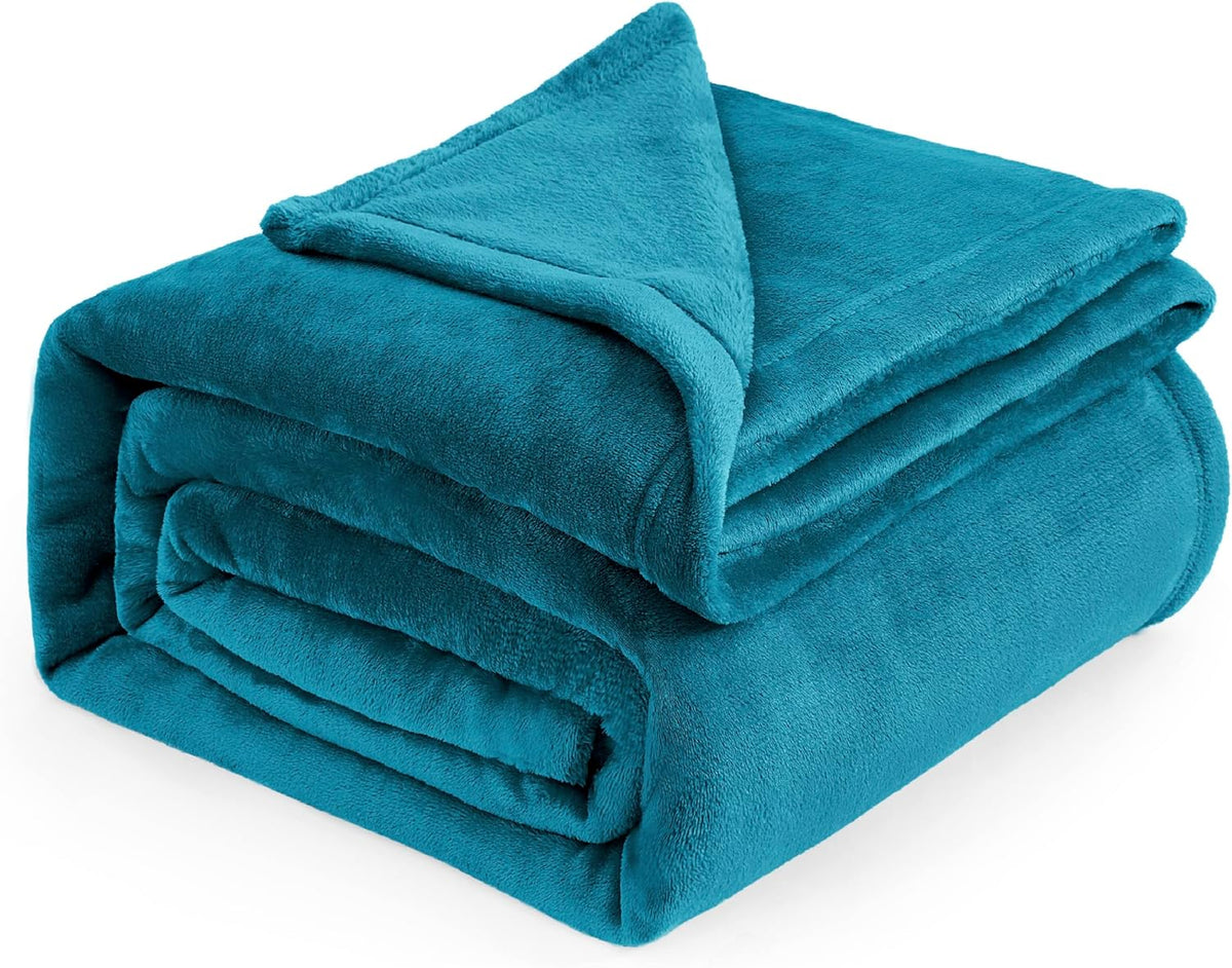 Bedsure Fleece Blankets King Size Teal - Bed Blanket Soft Lightweight Plush Cozy Fuzzy Luxury Microfiber, 108x90 inches