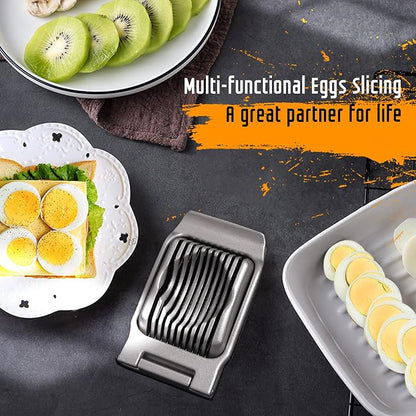 Egg Slicer for Hard Boiled Eggs, Stainless Steel Wire, Multipurpose Heavy Duty Aluminium Egg Cutter for Egg, Salads, Sandwiches, Strawberries, Mushrooms, Soft Cheese, Red
